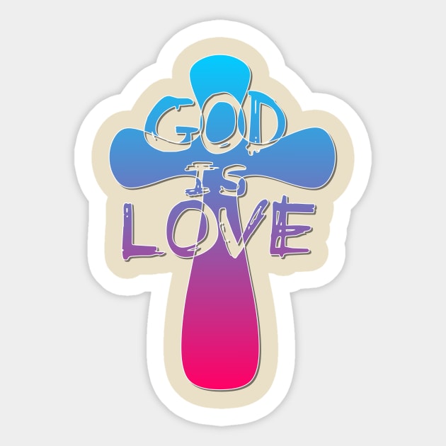 God is Love Cross Sticker by AlondraHanley